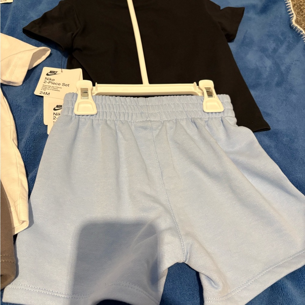 Bundle - Nike Kids Graphic Tee and Shorts Sets — White, Black, Gray & Light Blue - Picture 5 of 10